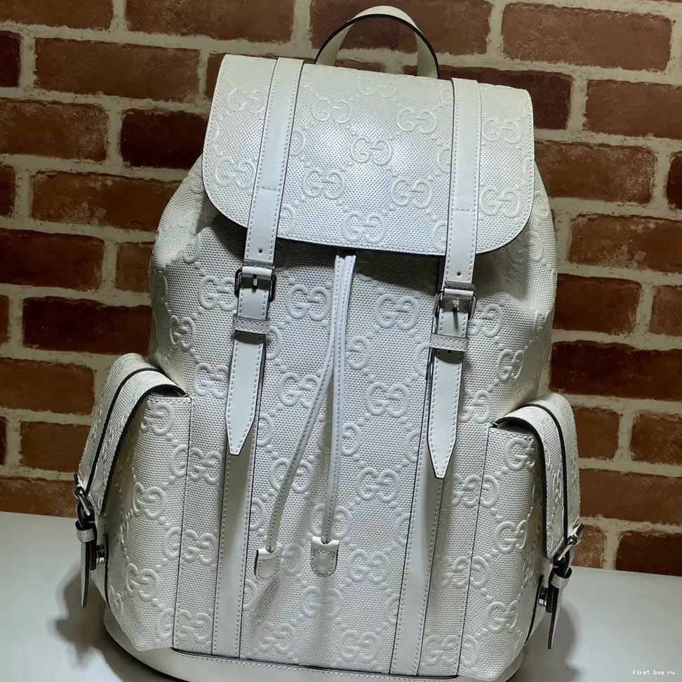First bag ru GUCCI embossed GG backpack 0527